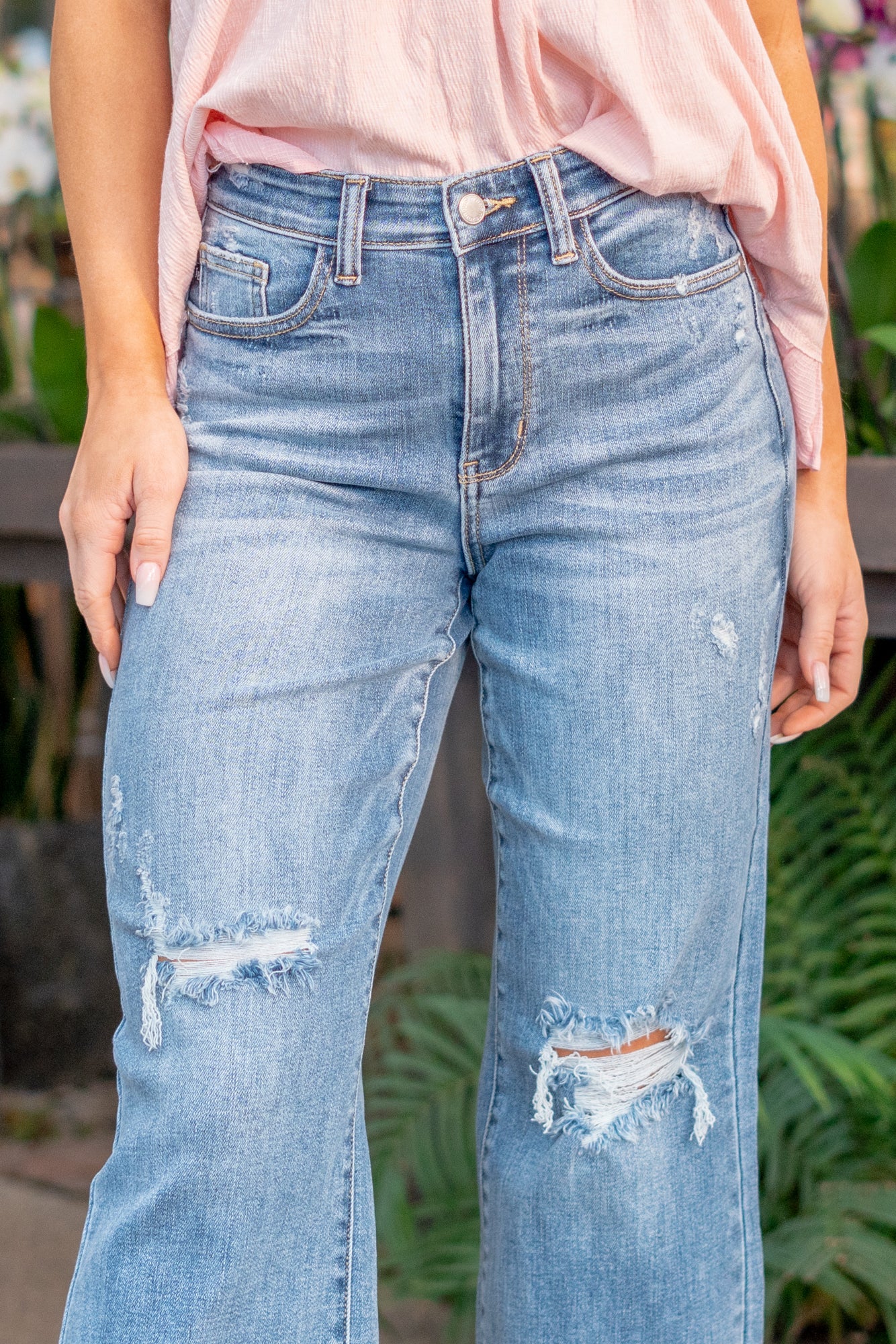 Judy Blue Full Size Wide Leg Jeans with Pockets