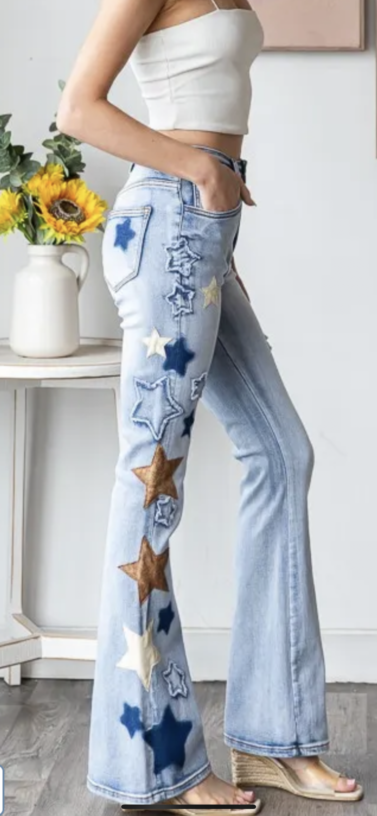 Oil and Hali Star Patchwork Jeans size small
