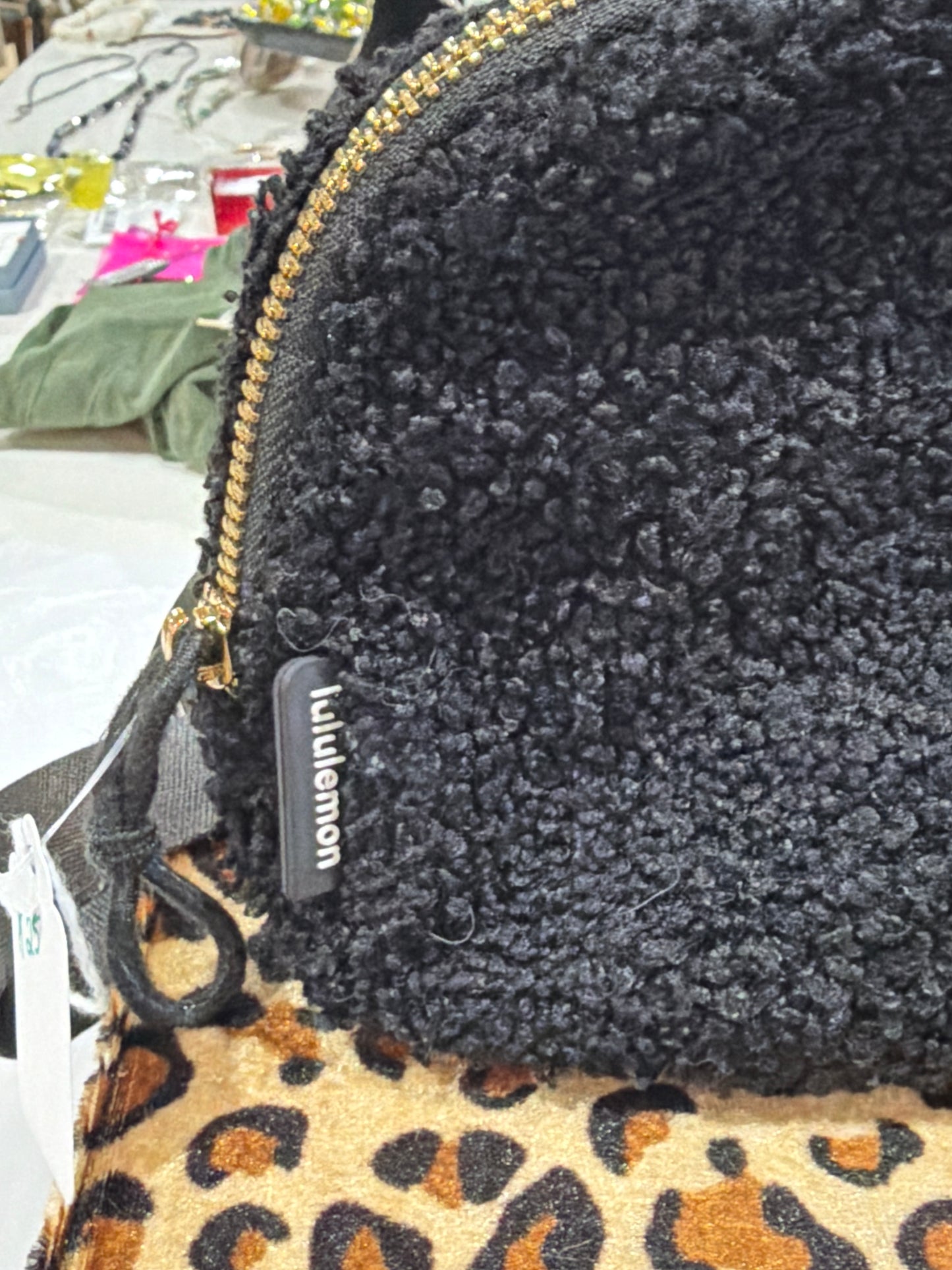 Preowned Lulu black Sherpa Bag