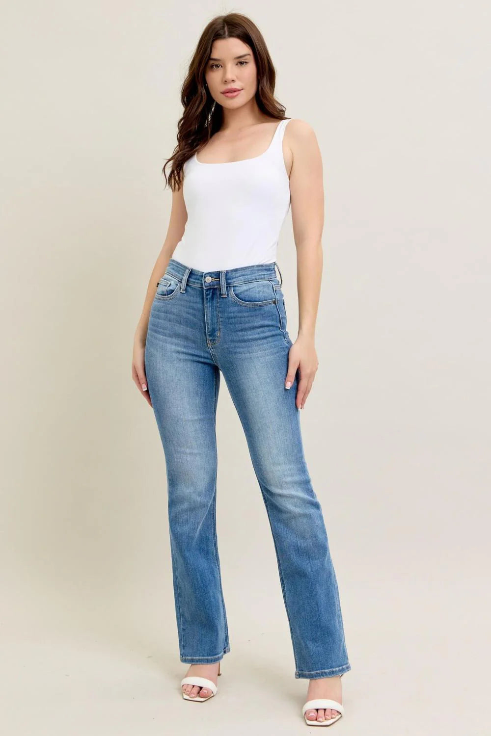 Judy Blue High Waist Classic Contrast Wash Bootcut Denim Jeans size 24