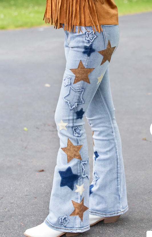 Oil and Hali Star Patchwork Jeans size small